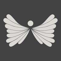 White butterfly looking like an angel isolated on a black background. vector