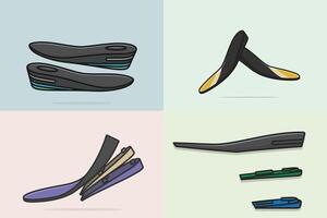 Set of Comfortable Orthotics Shoe Insole Pair, Arch Supports illustration. Fashion object icon concept. vector