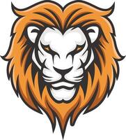 Lion strong face sport logo design template vector