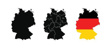 Germany Map. Map of Germany with national Flag. vector