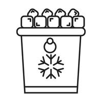 Ice bucket icon on white background vector