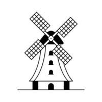 Get this amazing icon of kinderdijk windmills in modern design style vector