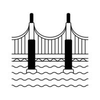 Golden gate bridge design in modern style vector