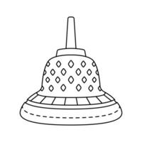 Largest Buddhist temple in the world, located in Indonesia, borobudur design vector