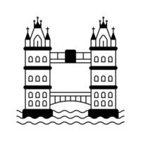 London tower bridge design isolated on white background vector