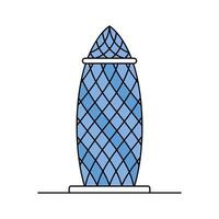 Modern, uniquely designed skyscraper in London, also known as 30 St Mary Axe vector