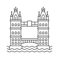 London tower bridge design isolated on white background vector