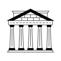 Ancient Roman temple in Rome, Italy, athens pantheon design vector
