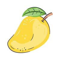 Delicious ripe mango with leaf, mango fruit icon design in trendy style vector