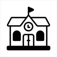 Check this amazing icon of school building, isolated on white background vector