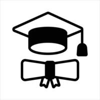 Mortarboard with degree showing concept icon of graduation in modern style vector