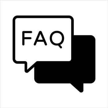A simple icon representing Frequently Asked Questions with two speech bubbles vector