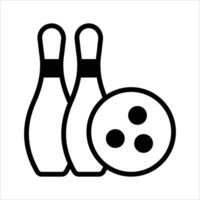 Skittles with bowling ball denoting bowling game icon vector