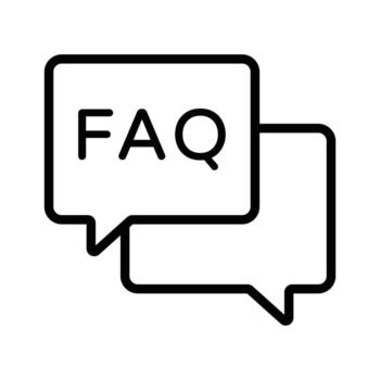 A simple icon representing Frequently Asked Questions with two speech bubbles vector
