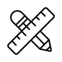 Pencil and ruler denoting icon of drafting tools, of design tools vector