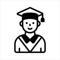 A person wearing academic cap showing concept icon of graduation, ready to use vector