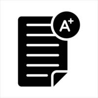 A plus grades, exam result or exam report design vector