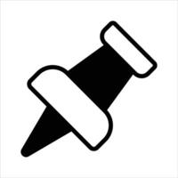 A small pin with a flat, wide head, used to attach papers or documents vector