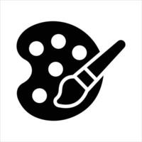Paint brush with color palette, icon of color palette, painting tools vector