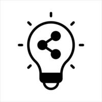 Icon representing the concept of sharing innovative ideas and collaborative thinking in technology vector