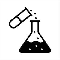 Flask with test tube, an amazing icon of experiment in modern style, ready to use , laboratory apparatus vector