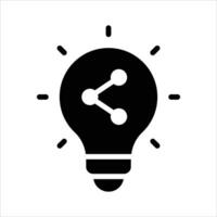 Icon representing the concept of sharing innovative ideas and collaborative thinking in technology vector
