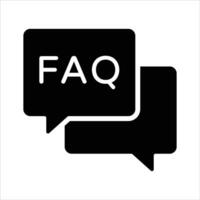 A simple icon representing Frequently Asked Questions with two speech bubbles vector