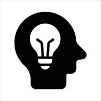 Lightbulb inside mind depicting concept icon of brainstorming design vector