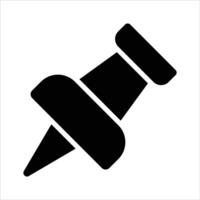 A small pin with a flat, wide head, used to attach papers or documents vector