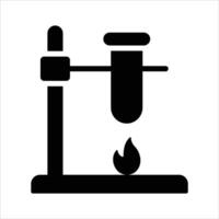 Stand with test tube denoting icon of laboratory experiment vector