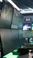 Vertical Advanced technology devices in army governmental establishment used for surveillance monitoring. Empty military base of operations with radar systems protecting borders from surprise attacks video