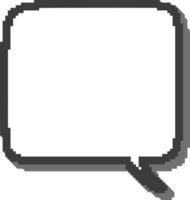 Pixel speech bubble for game design and chart. Retro chat box for dialog comment and messages. Conversation balloon shape. 8 bit cartoon element png