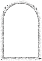 Magic stars element with sparks and celestial frame. Shape with glitter. Bohemian mystic arch with glowing starburst. Decorative abstract door. png