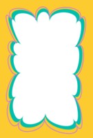 Wavy scallop border shape. Rectangle fun psychedelic hand drawn frame. Doodle cute design for text photo and picture. Groovy child template. Y2K decorative blank. png