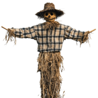 Scarecrow standing in a field during autumn png