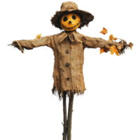 Scarecrow in a farm field during autumn png