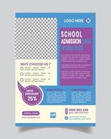 Decent School Admission Flyer Template Layout vector