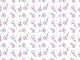 Floral pattern in style one line art. Minimalist illustration for backgrounds, textile designs vector