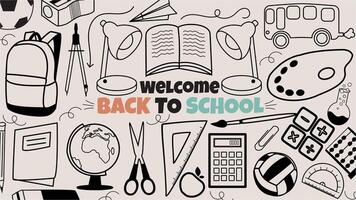 Illustrations of welcome back-to-school Stationery background vector