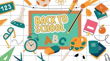 Welcome back to school background with colorful pencils, Concept of education templates for invitations, banners, and poster vector