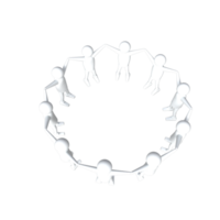 3D Cartoon Community Rendering, holding hands in a circle. png