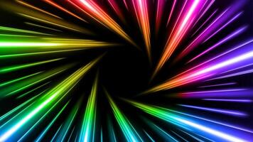 Colorful Rays Zoom in Motion Effect, Swirl Light Color Trails, Illustration vector