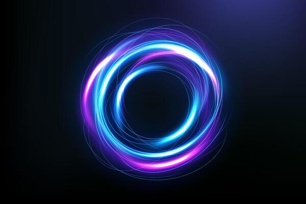 Rounded Purple Blue Light Rotating, Suitable For Product Advertising, Product Design and Other, Illustration
