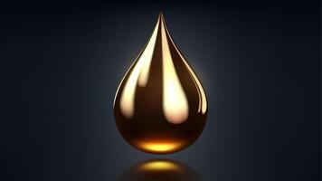 High Quality Gold Oil Drop Isolated on Dark Background, Shiny Droplet, Different From Similar , Illustration vector