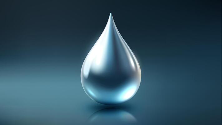 High Quality Clear Oil Drop Isolated on Dark Background, Shiny Droplet, Different From Similar , Illustration