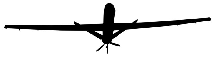 Silhouette of the UAV drone or Unmanned Aerial Vehicle, can use for Art Illustration, Logo Gram, Pictogram, Website, or Graphhic Design Element png