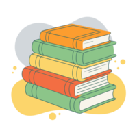 graphics of several books lying on top of each other png