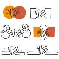 hand drawn doodle versus background element vector
