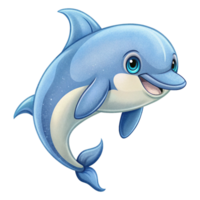 Art and illustration of a 3D Cartoon dolphin image png