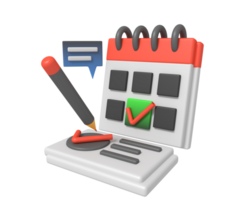 Making schedule planning using calendar checklist png